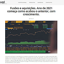 Fuses e aquisies. Ano de 2021 comea como acabou o anterior, com crescimento.